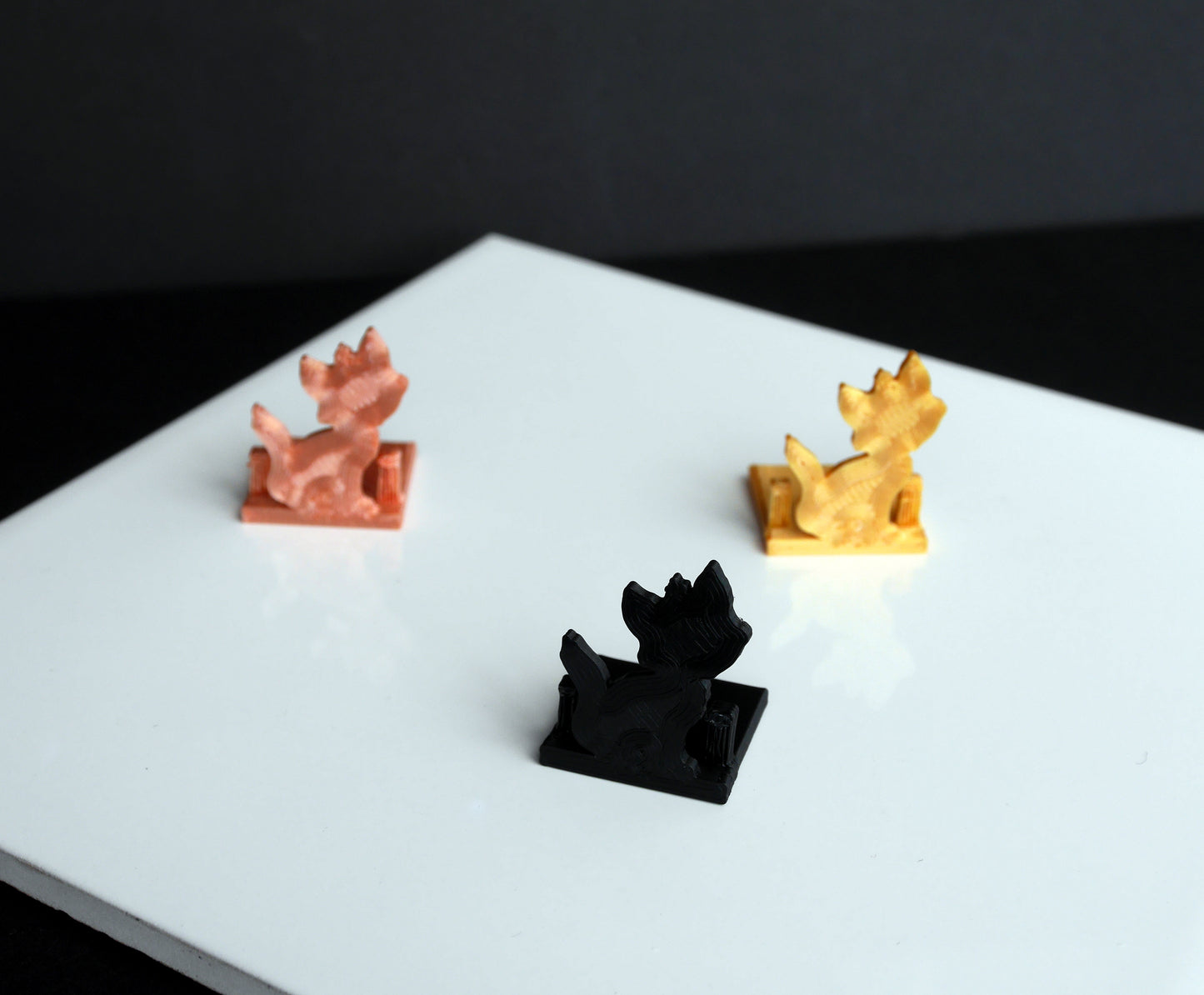 Black Fluffy Pussy Cat Shaped Wedding Party Name Display Stands