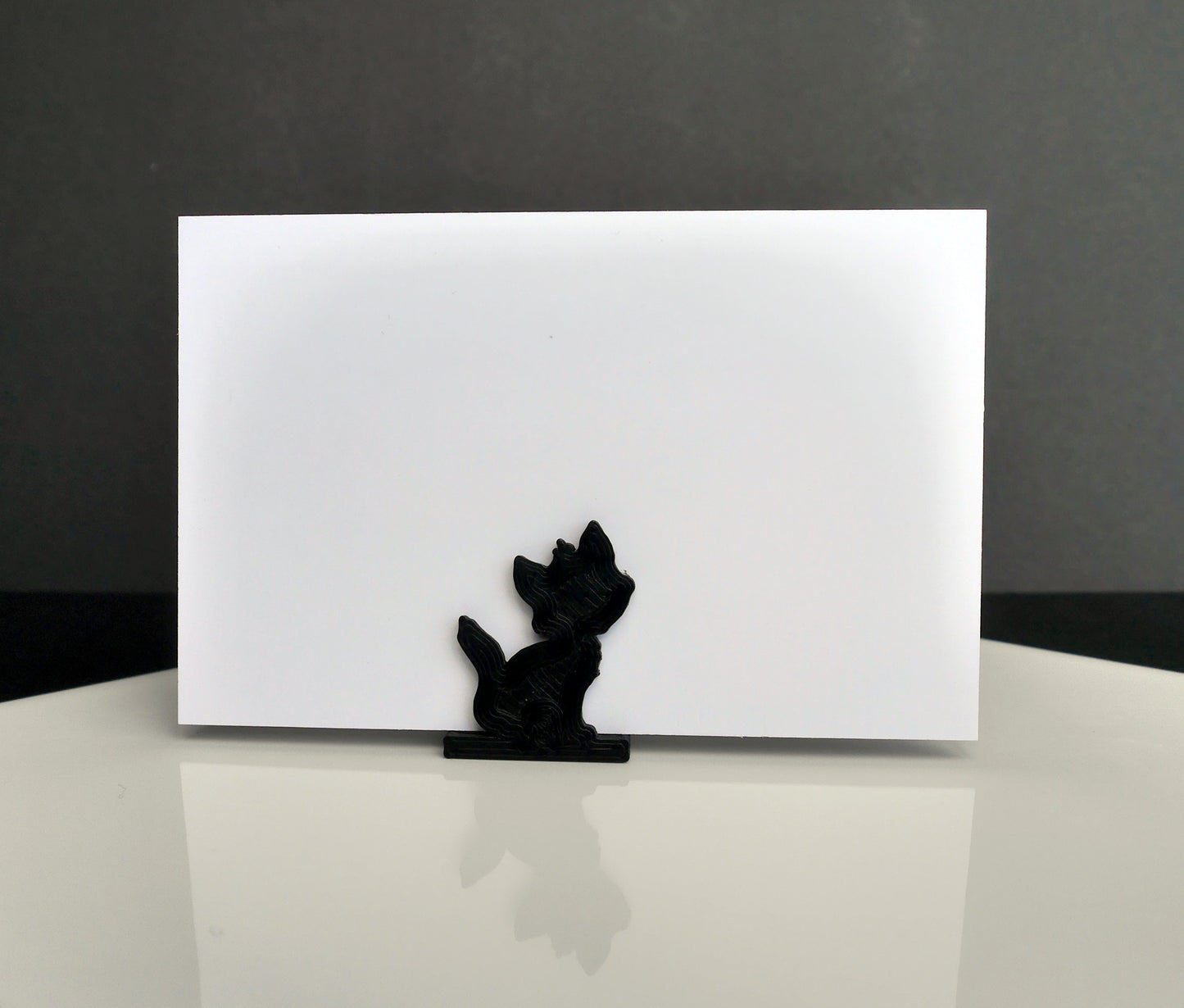 Black Fluffy Pussy Cat Shaped Wedding Party Name Display Stands