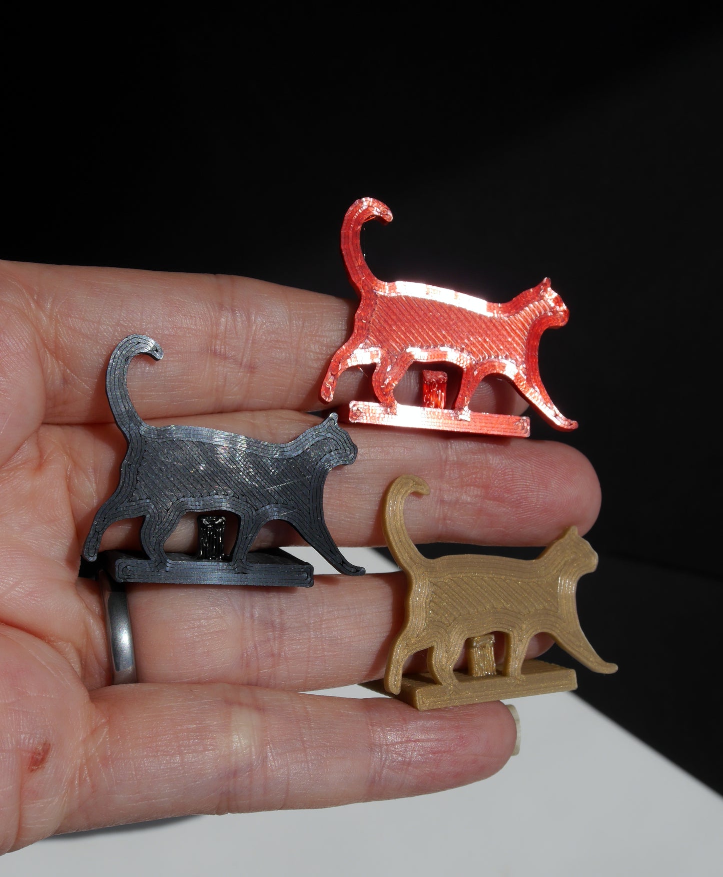 Black Standing Pussy Cat Shaped Wedding Party Name Place Stands