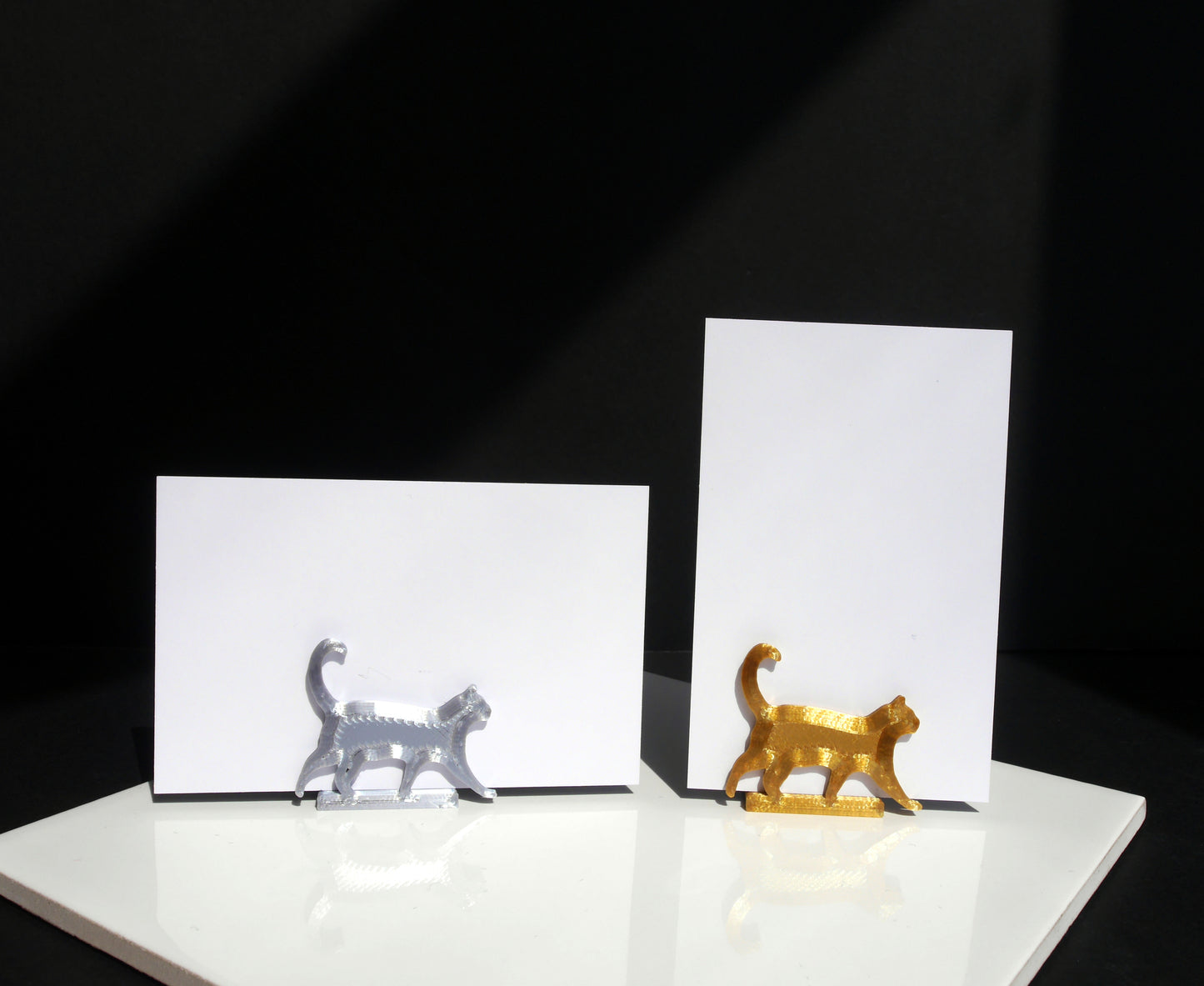 Black Standing Pussy Cat Shaped Wedding Party Name Place Stands