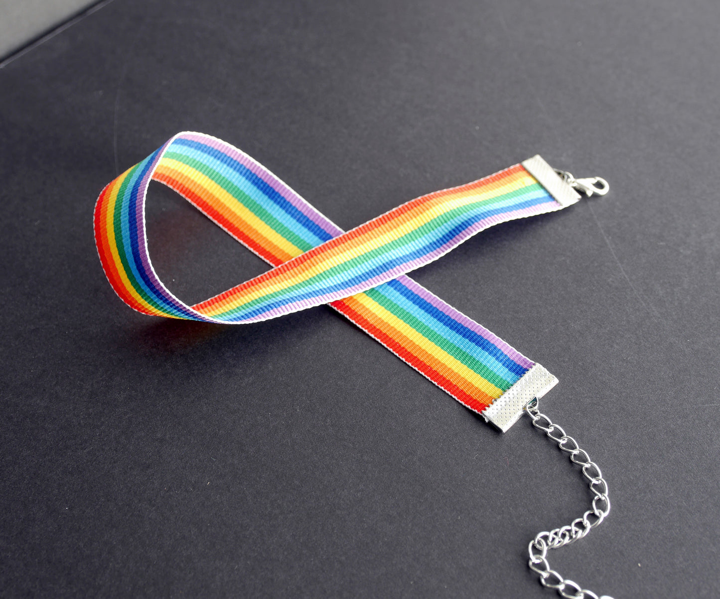 Pride Rainbow Stripe Coloured Choker Necklace