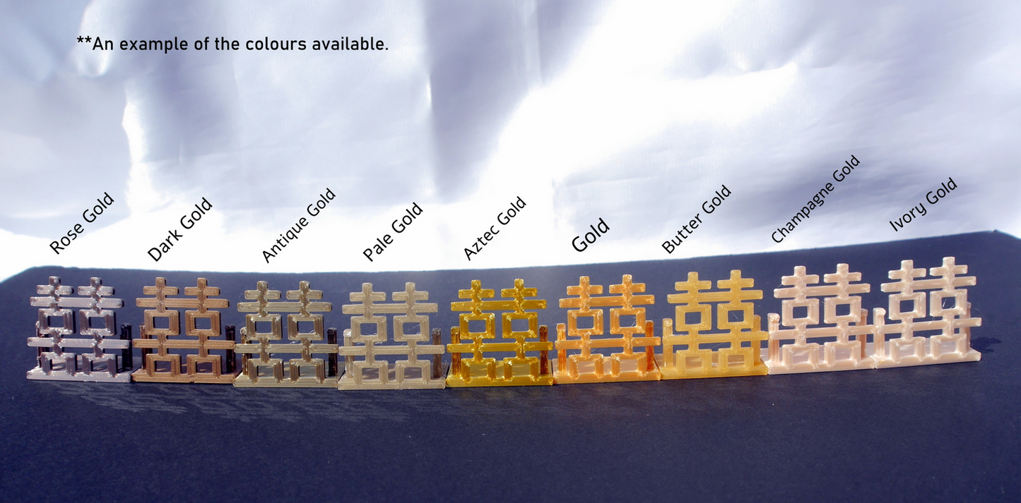Chinese Asian Square Double Happiness Symbol Shaped Wedding Name Card Stands