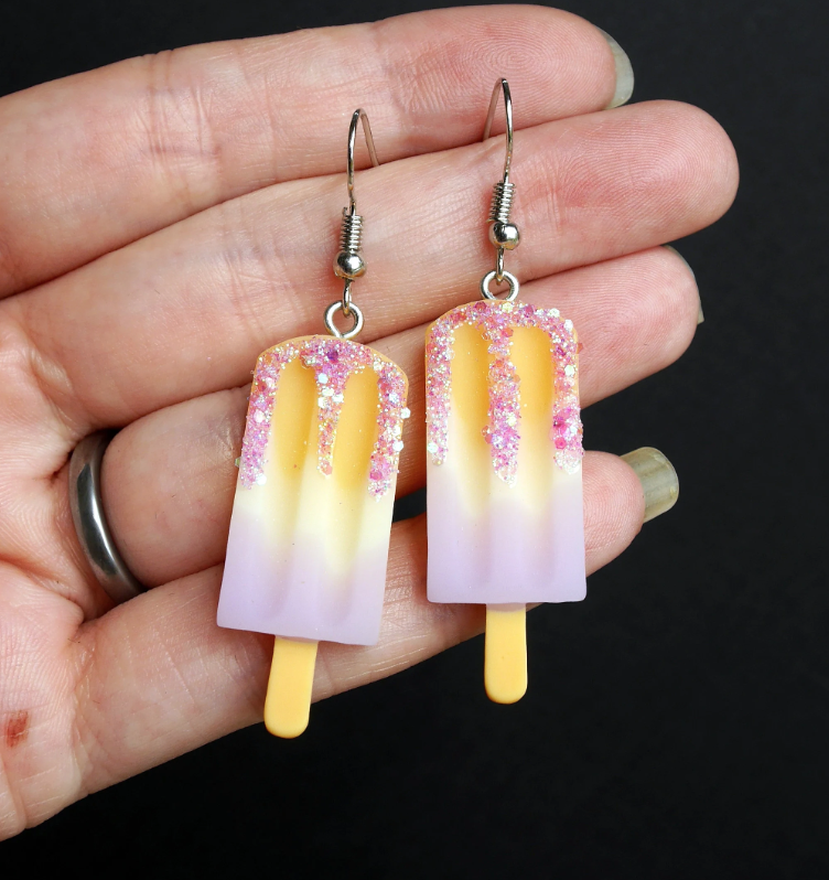 Heatwave Ice Lolly Popsicle Shaped Colourful Earrings