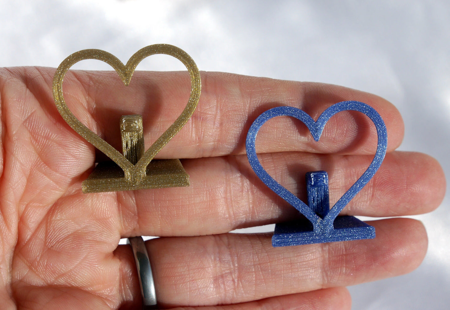 Glitter Heart Shaped Name Card Place Holders