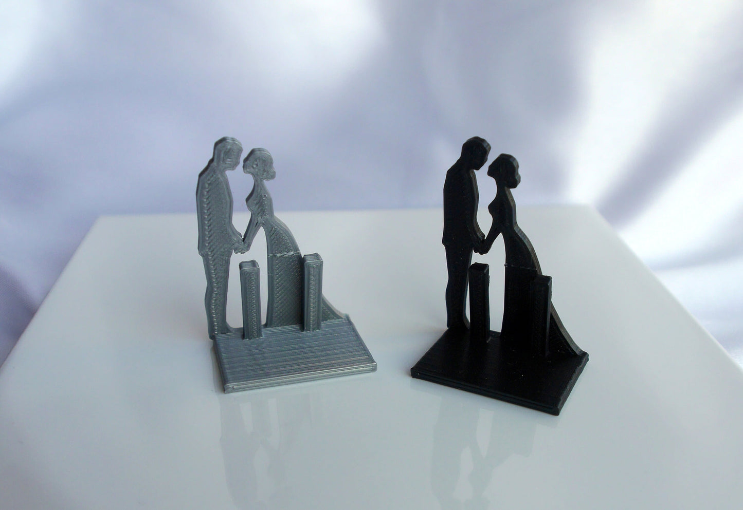 Bride and Groom Silhouette Wedding Escort Card Holders