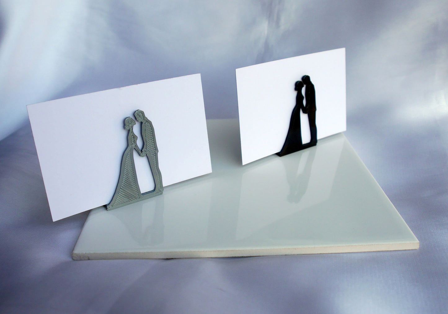 Bride and Groom Silhouette Wedding Escort Card Holders