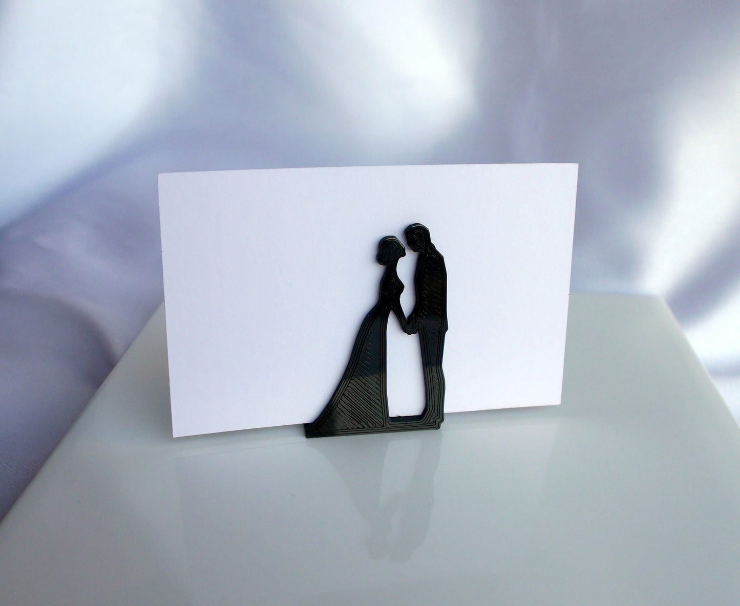 Bride and Groom Silhouette Wedding Escort Card Holders