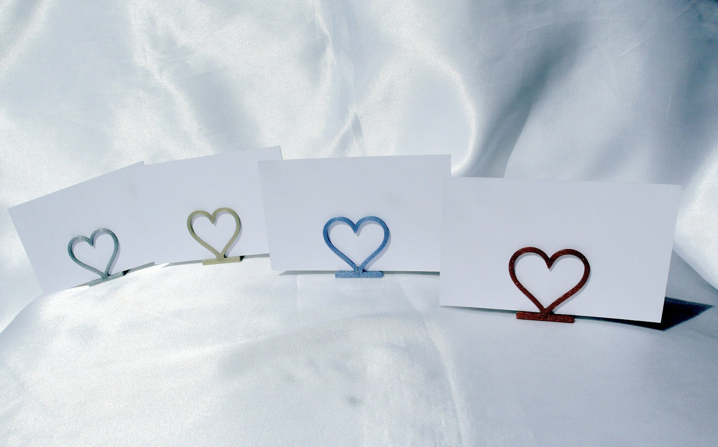 Glitter Heart Shaped Name Card Place Holders
