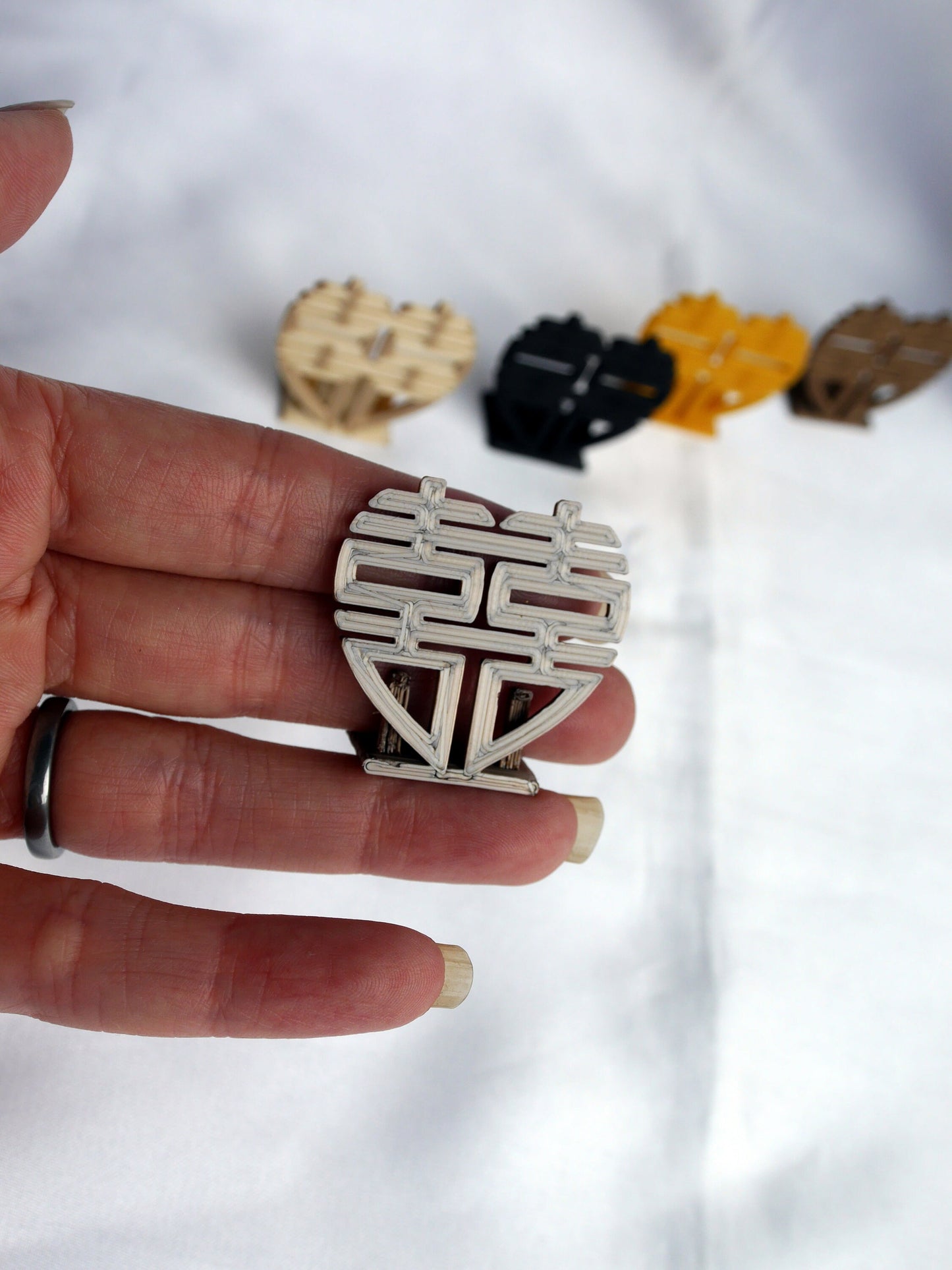 Chinese Asian Heart Shaped Double Happiness Symbol Place Holders