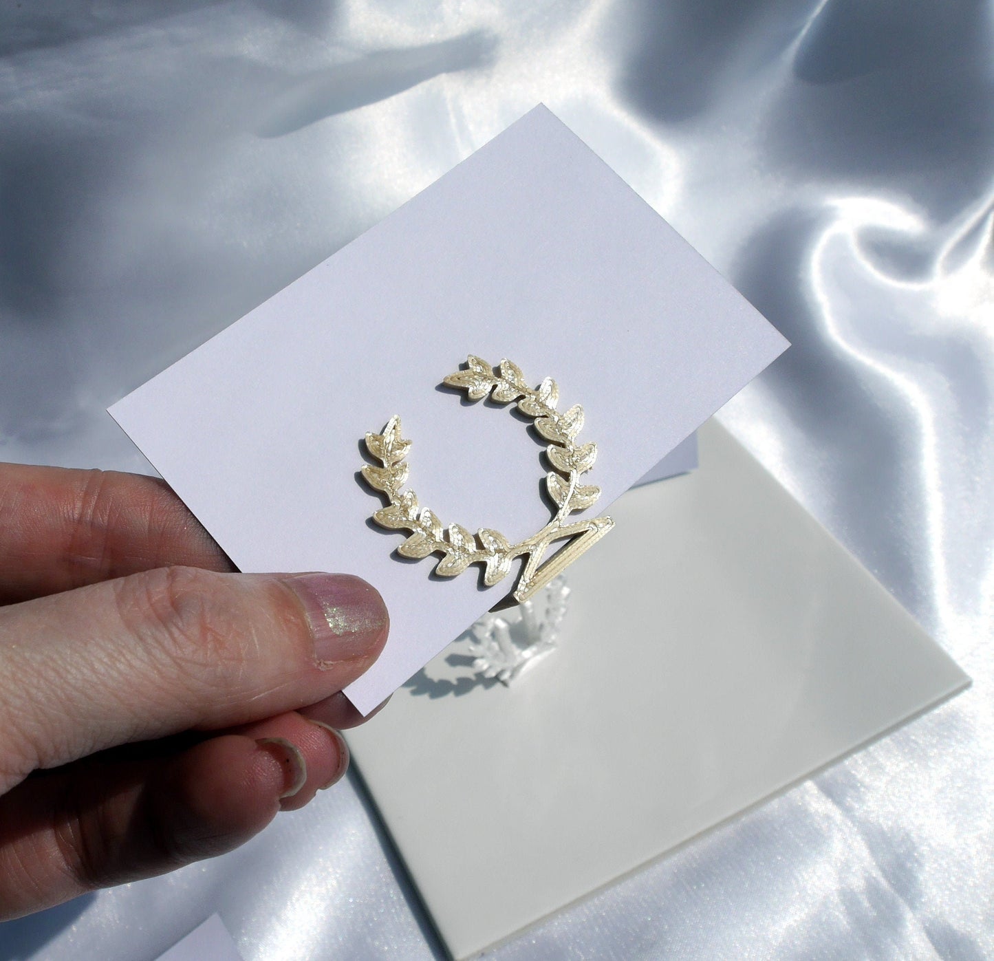 Laurel Wreath Shaped Seating Name Holders, Hellenic Style Wedding Name Stand, Wedding Name Display, Greek Wreath Symbol Place Holder