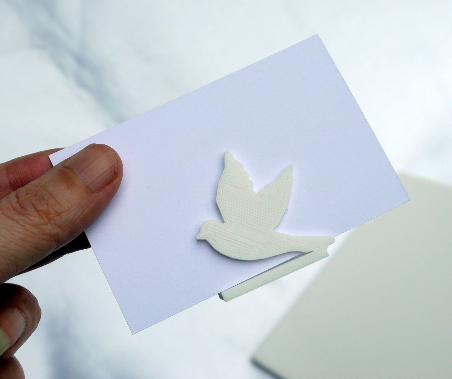 White Dove Shaped Name Card Stands