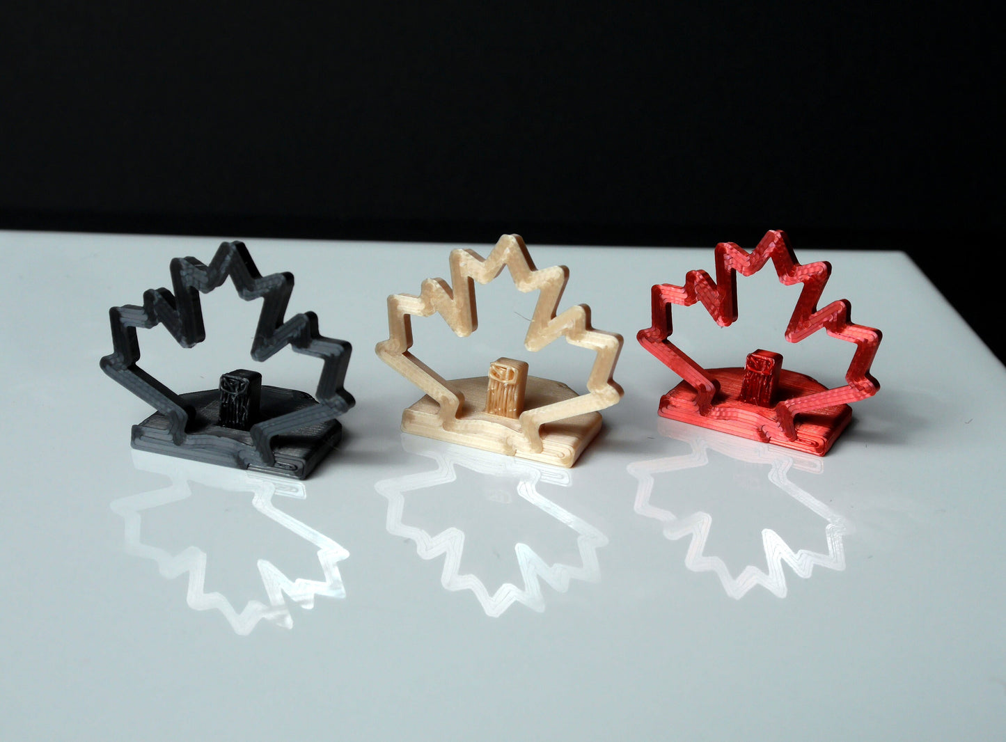 Canadian Maple Leaf Shapes Wedding Name Stands