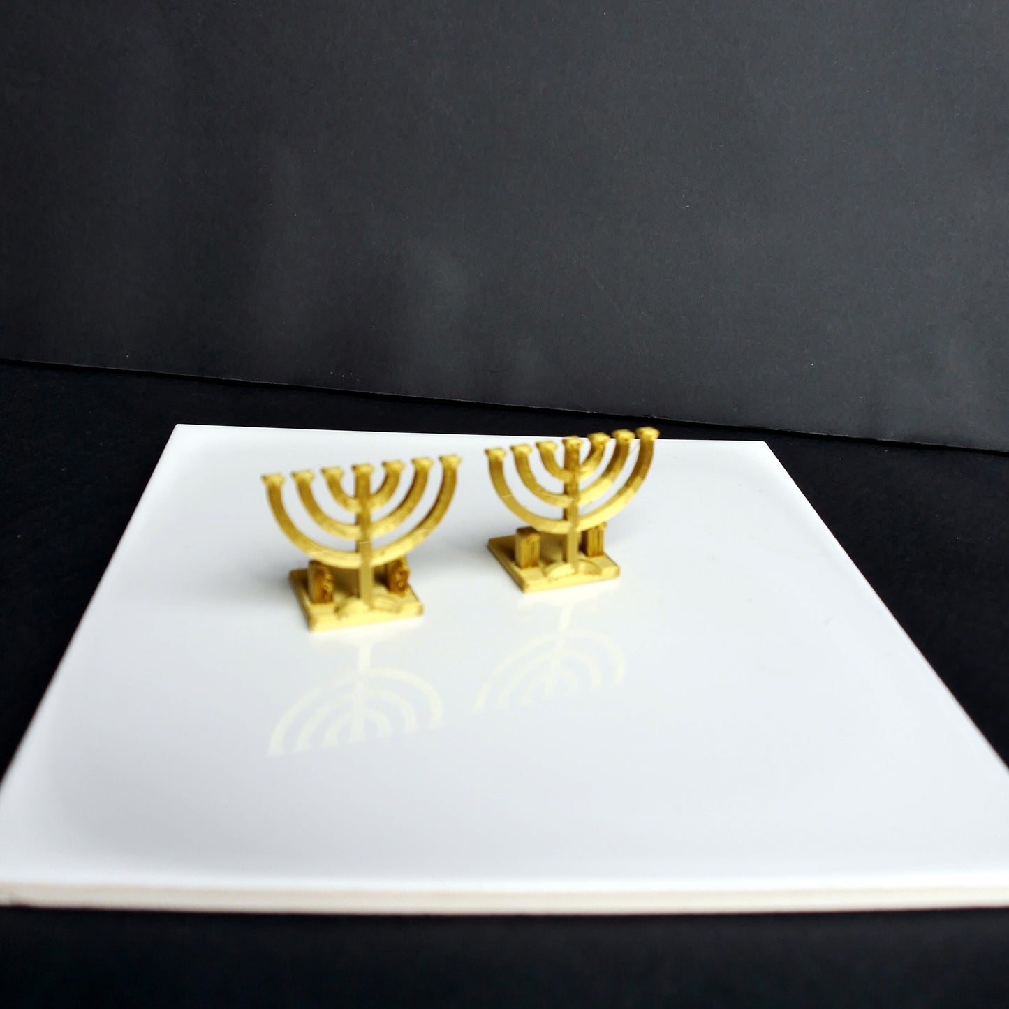 Hanukkah Symbol Seven Branched Menorah Name Card Stands