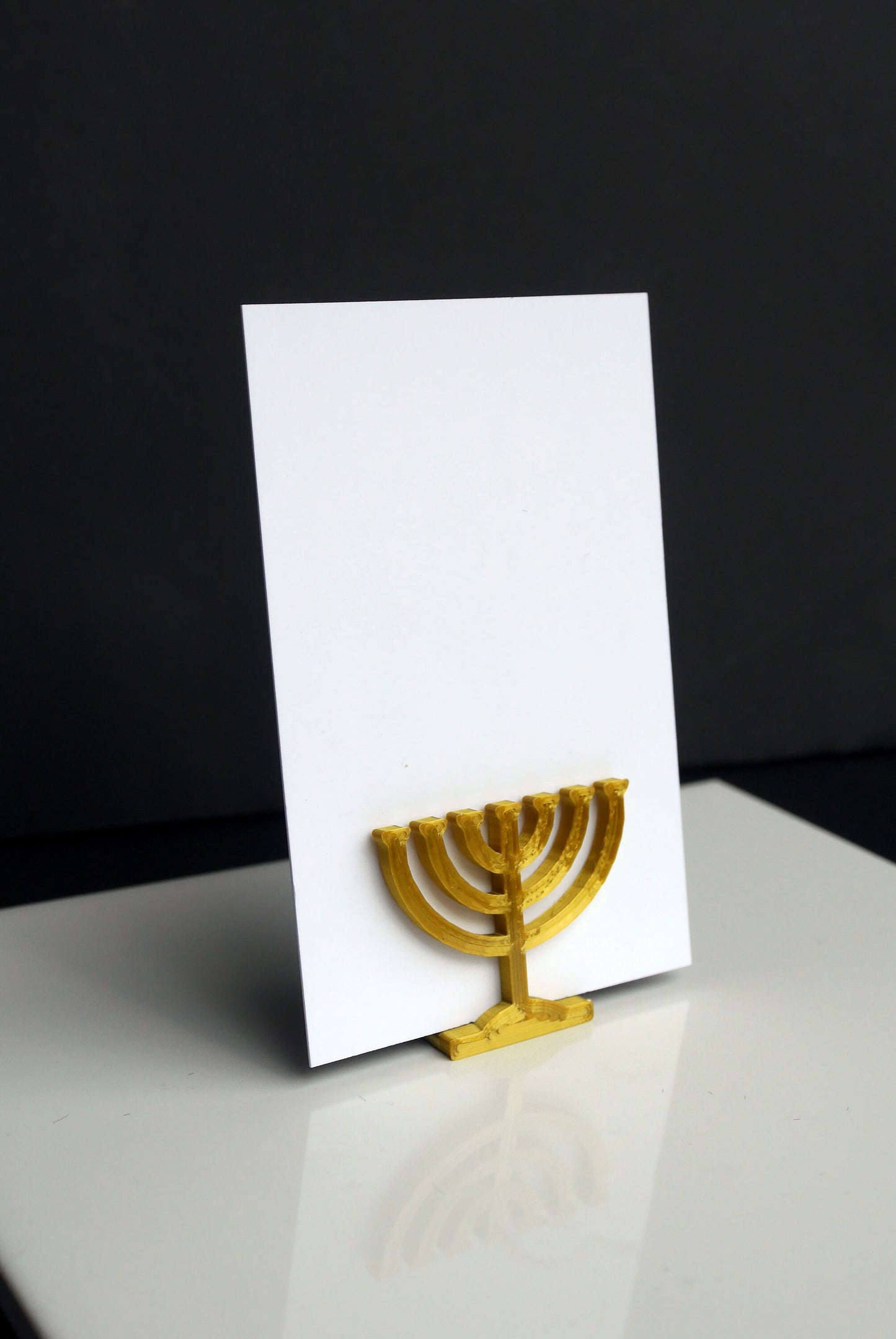 Hanukkah Symbol Seven Branched Menorah Name Card Stands
