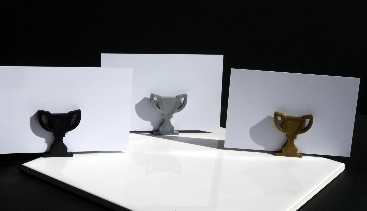 Winners Trophy Shaped Place Card Holders