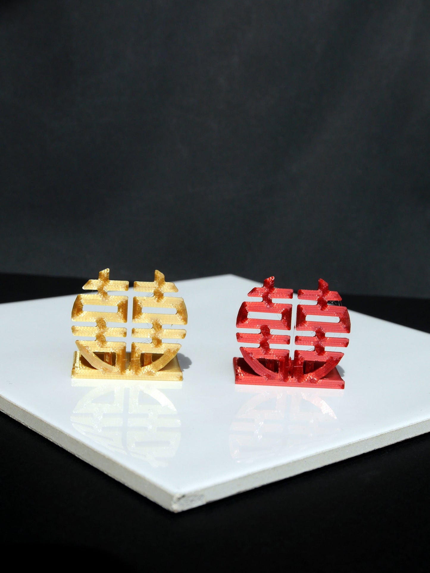 Chinese Circular Double Happiness Place Card Holders
