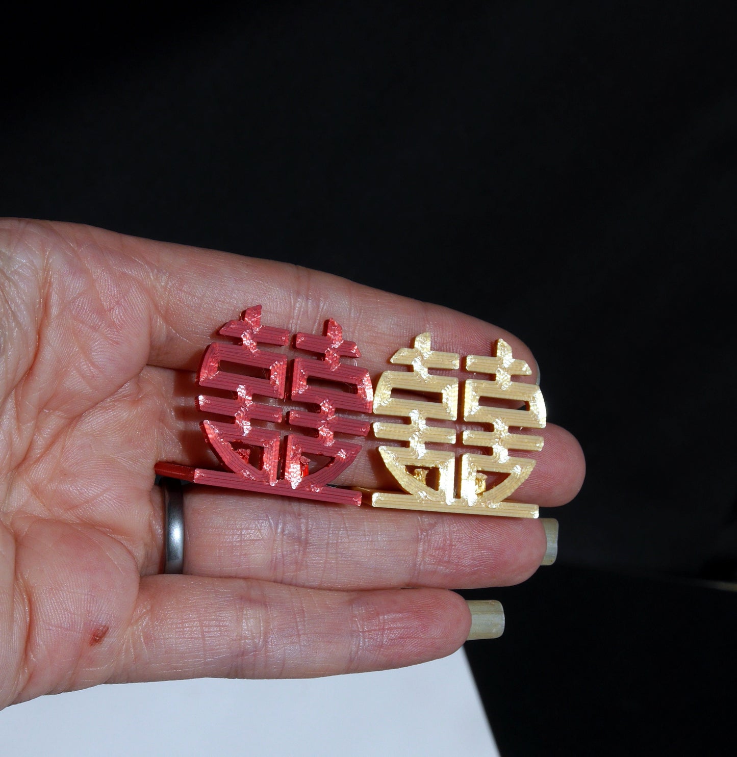 Chinese Circular Double Happiness Place Card Holders