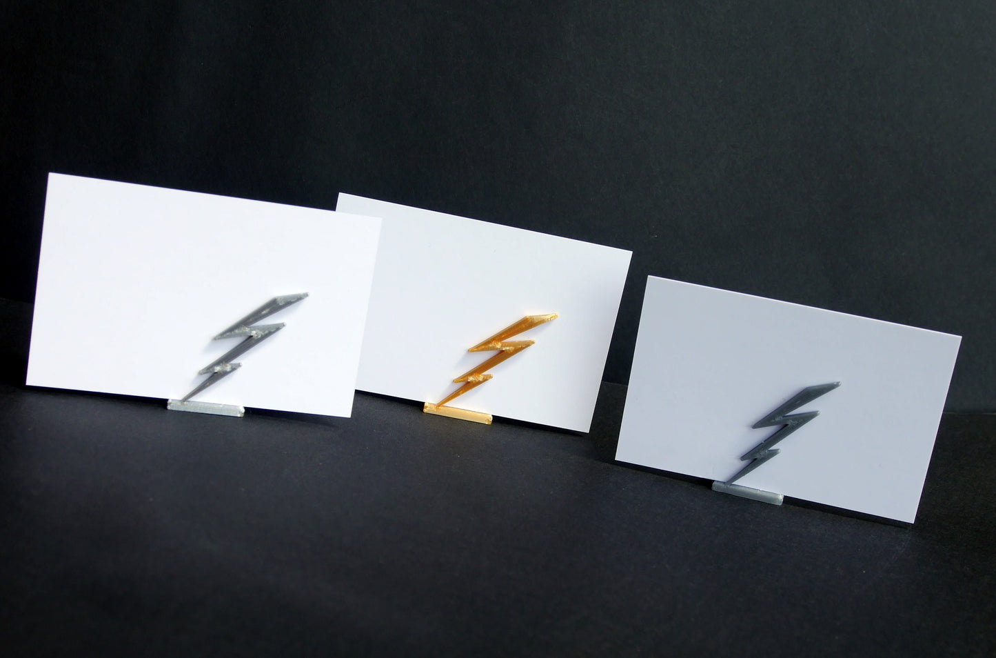 Forked Lightning Bolt Shaped Wedding Name Stands