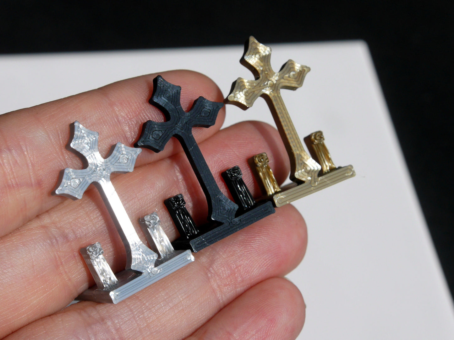Ornate Cross Shaped Wedding Name Stand Card Holders