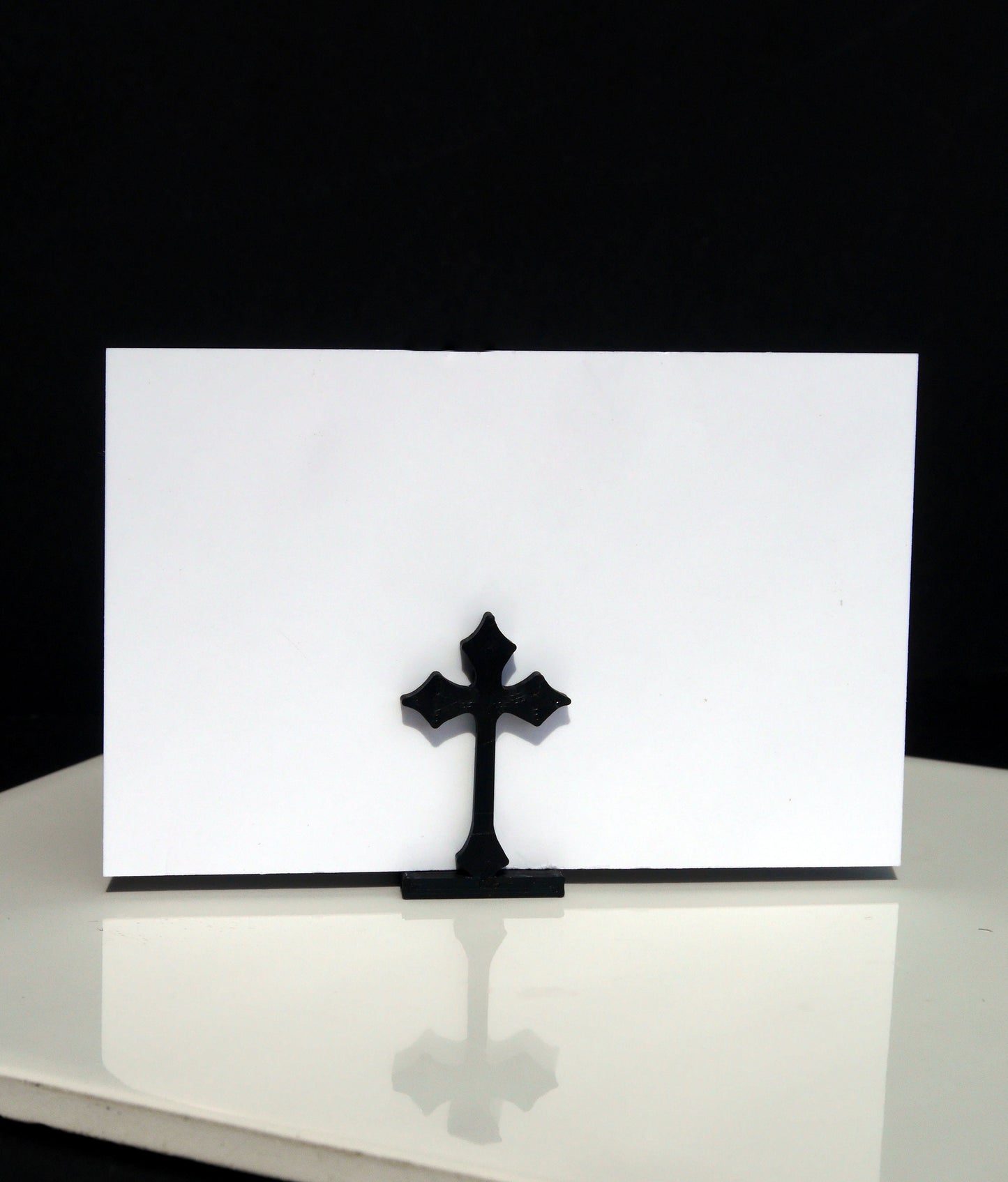 Ornate Cross Shaped Wedding Name Stand Card Holders