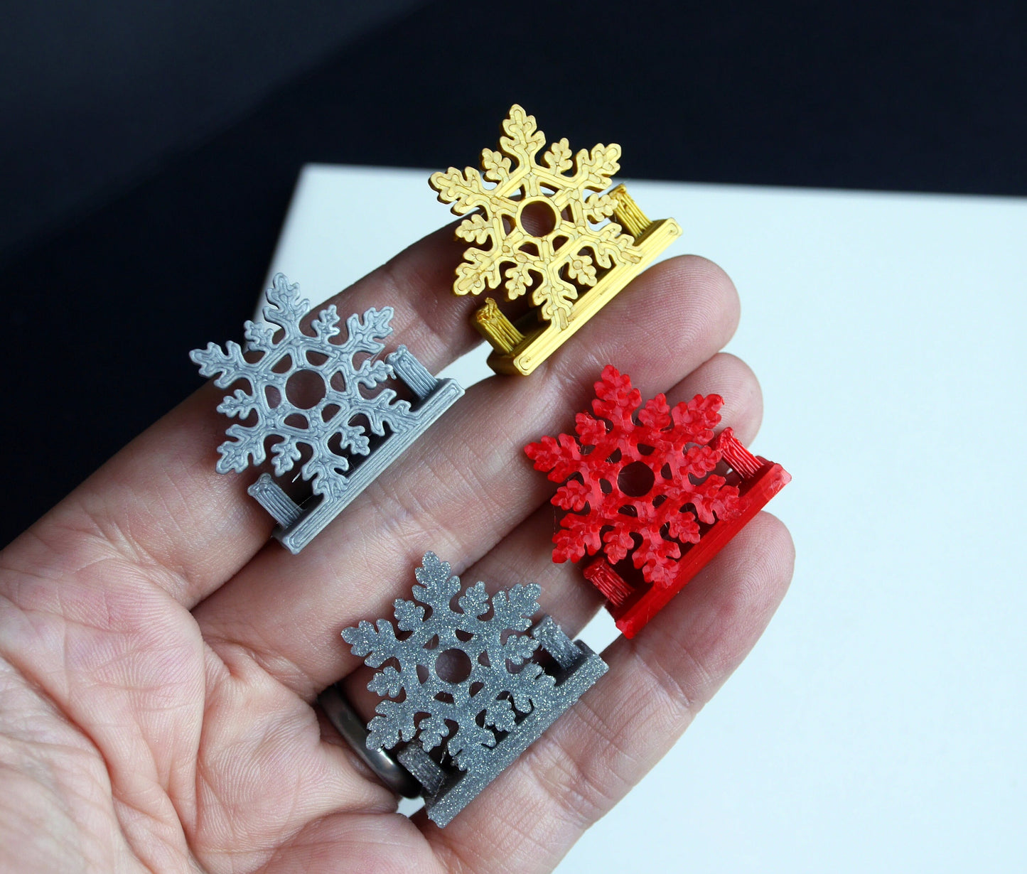 White Snowflake Shaped Name Card Place Holders