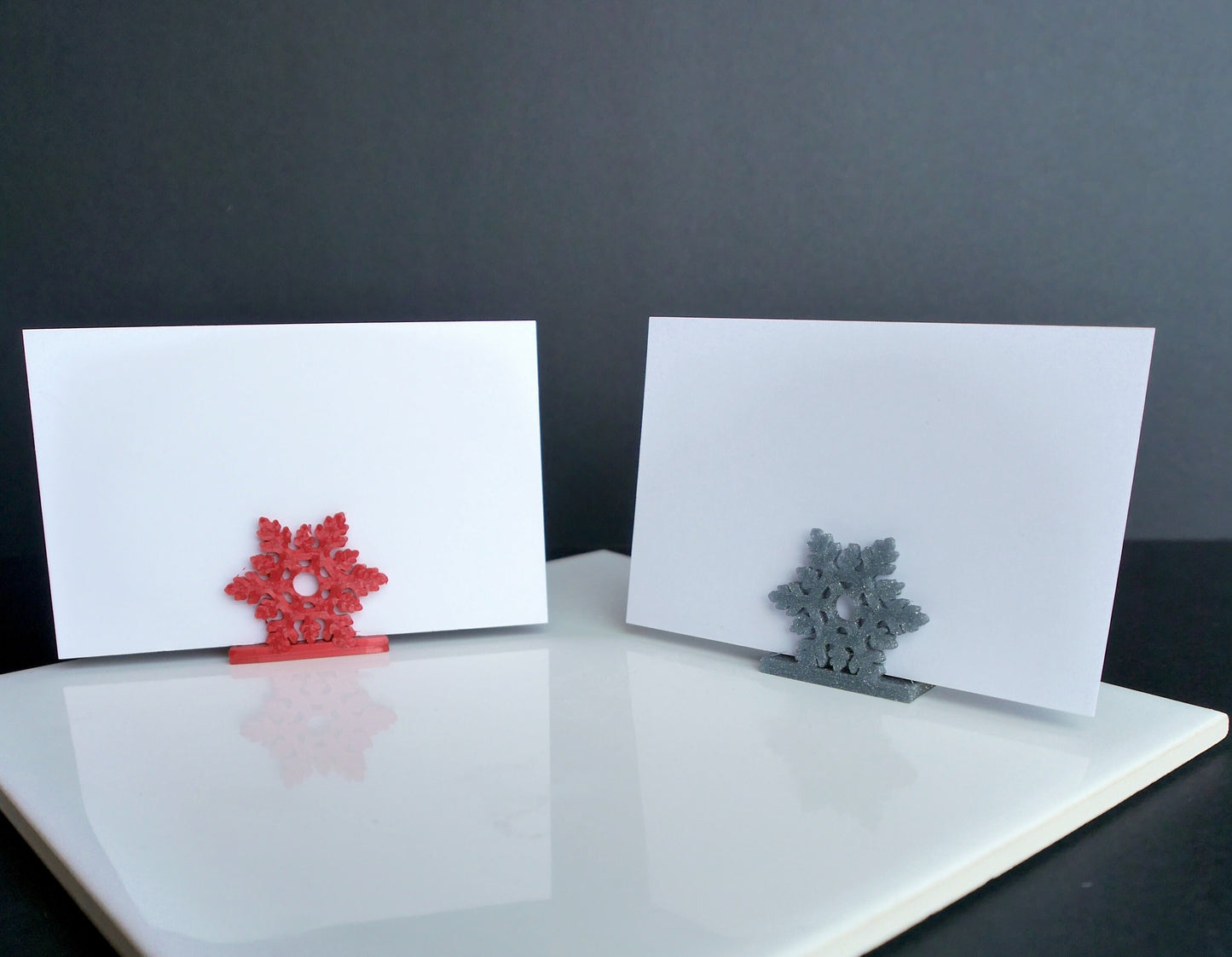 White Snowflake Shaped Name Card Place Holders