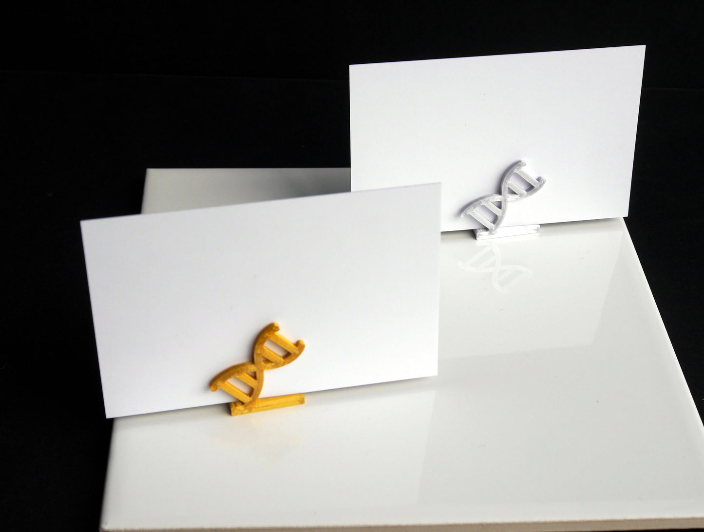 Double Helix Science Themed Wedding Party Name Stands