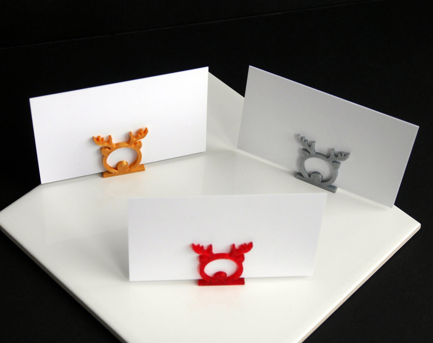 Christmas Reindeer Face Shaped Escort Card Holders