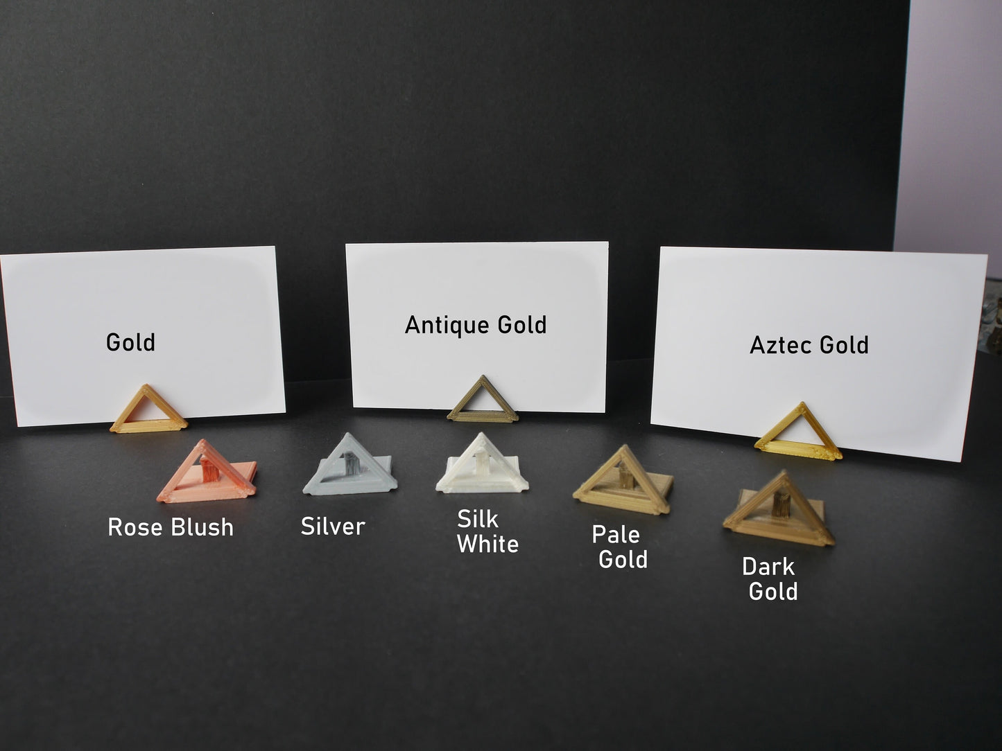Triangle Shaped Wedding Name Stands
