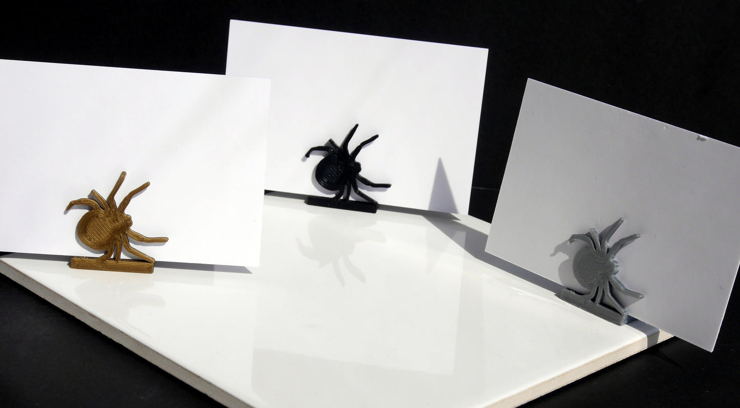 Scary Black Spider Shaped Name Place Stands