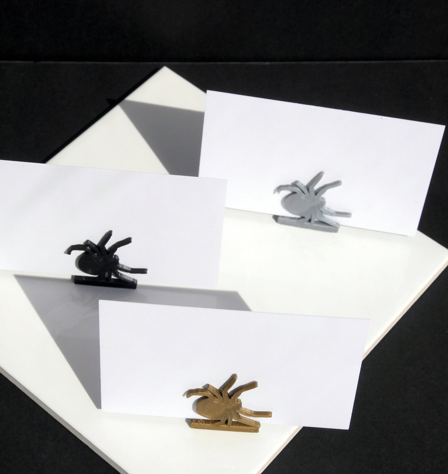 Scary Black Spider Shaped Name Place Stands