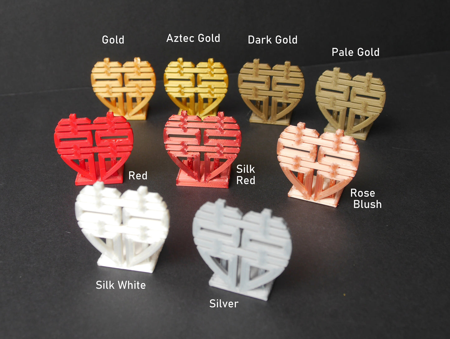 Chinese Asian Heart Shaped Double Happiness Symbol Place Holders