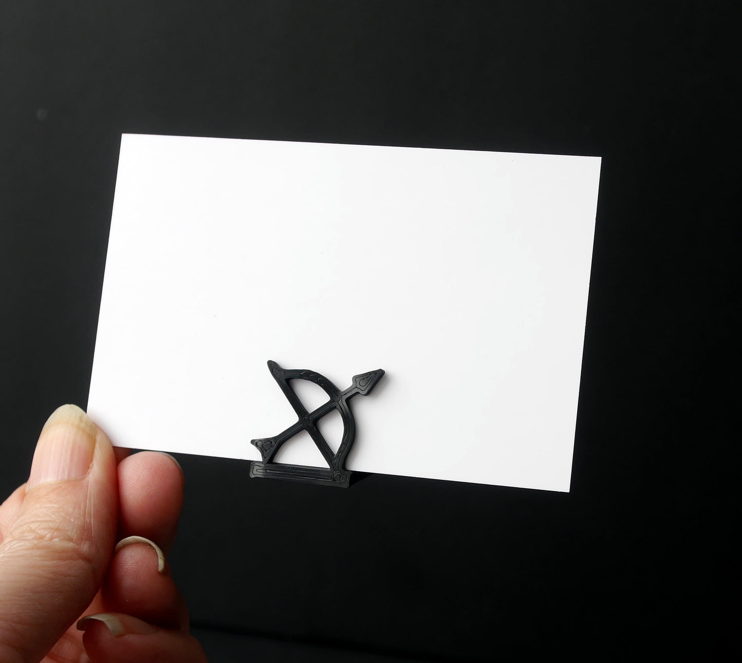 Archery Bow and Arrow Shaped Wedding Name Place Holders