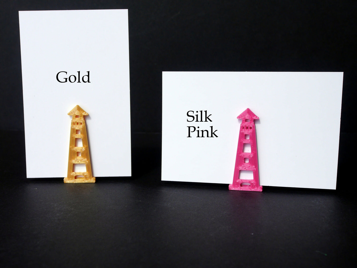 Beach Theme Lighthouse Shaped Event Name Card Stands