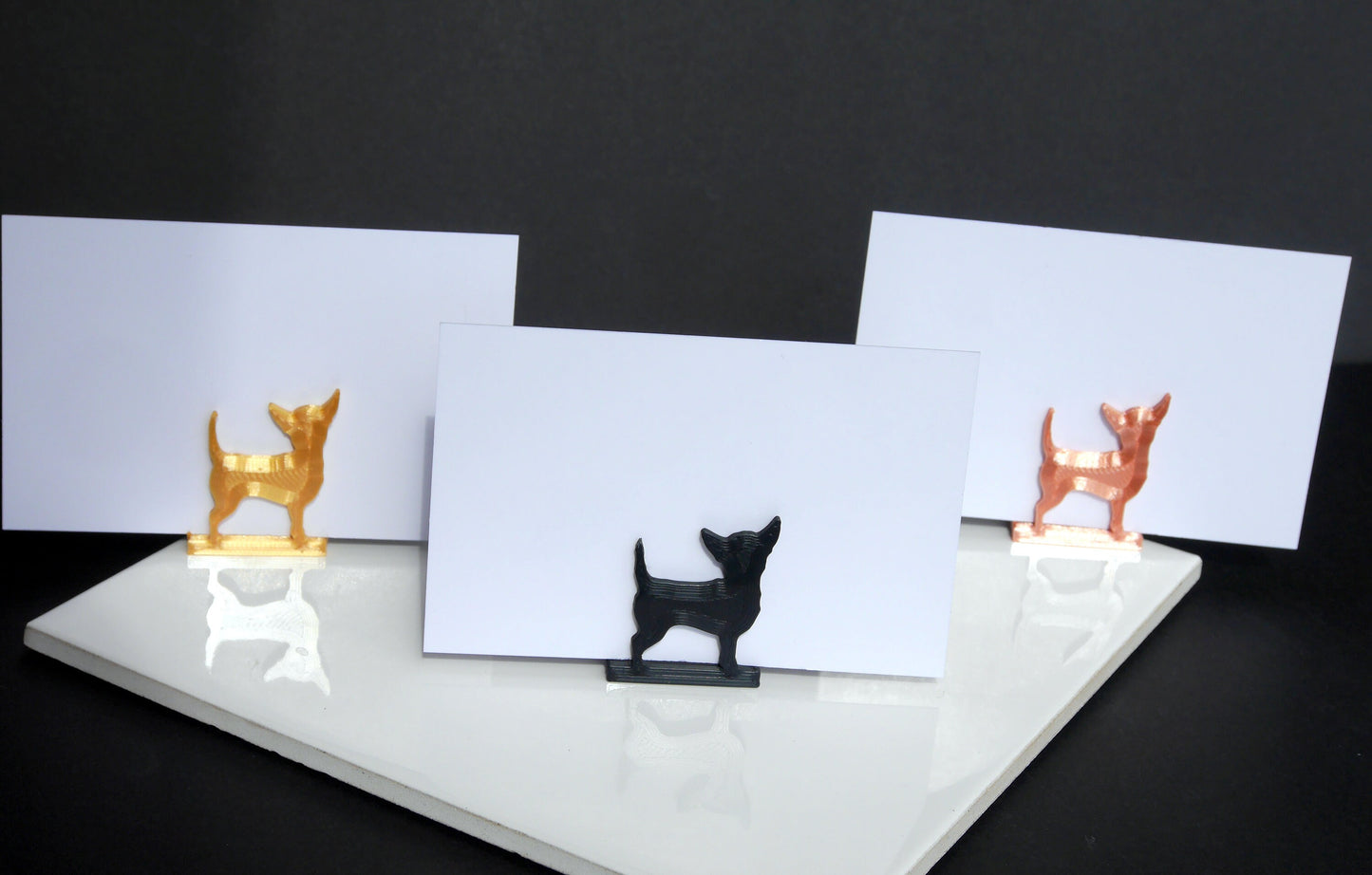 Chihuahua Pet Dog Shaped Wedding Event Name Stand Place Holders