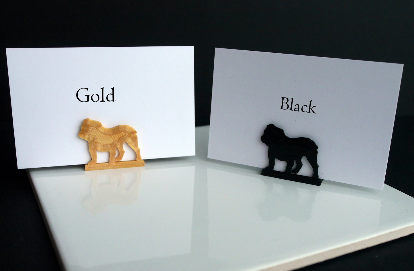 Bulldog Shaped Wedding Name Card Display Stands
