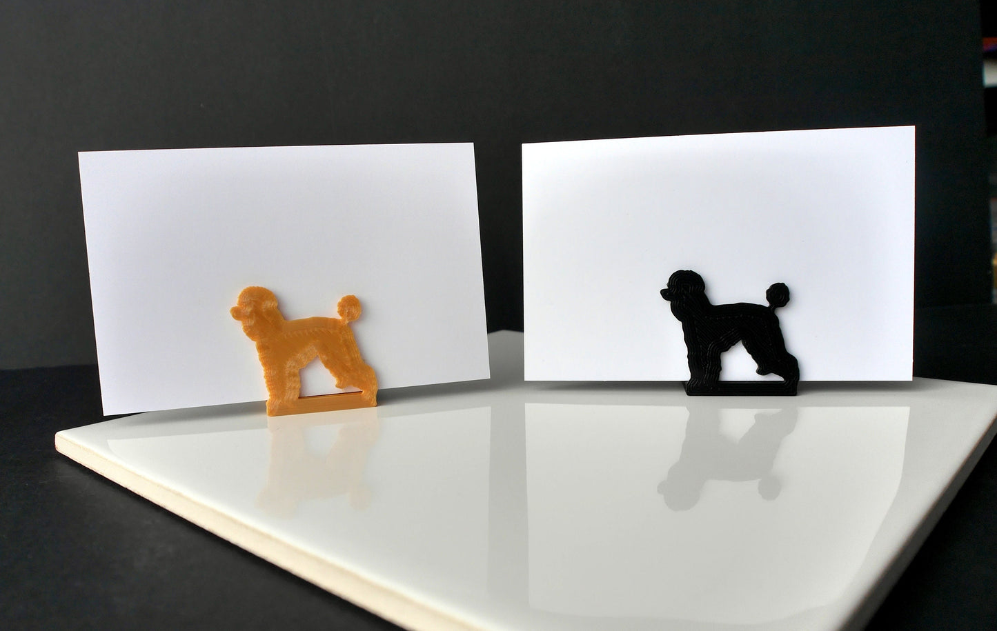 Poodle Pet Dog Shaped Wedding Event Card Name Stands