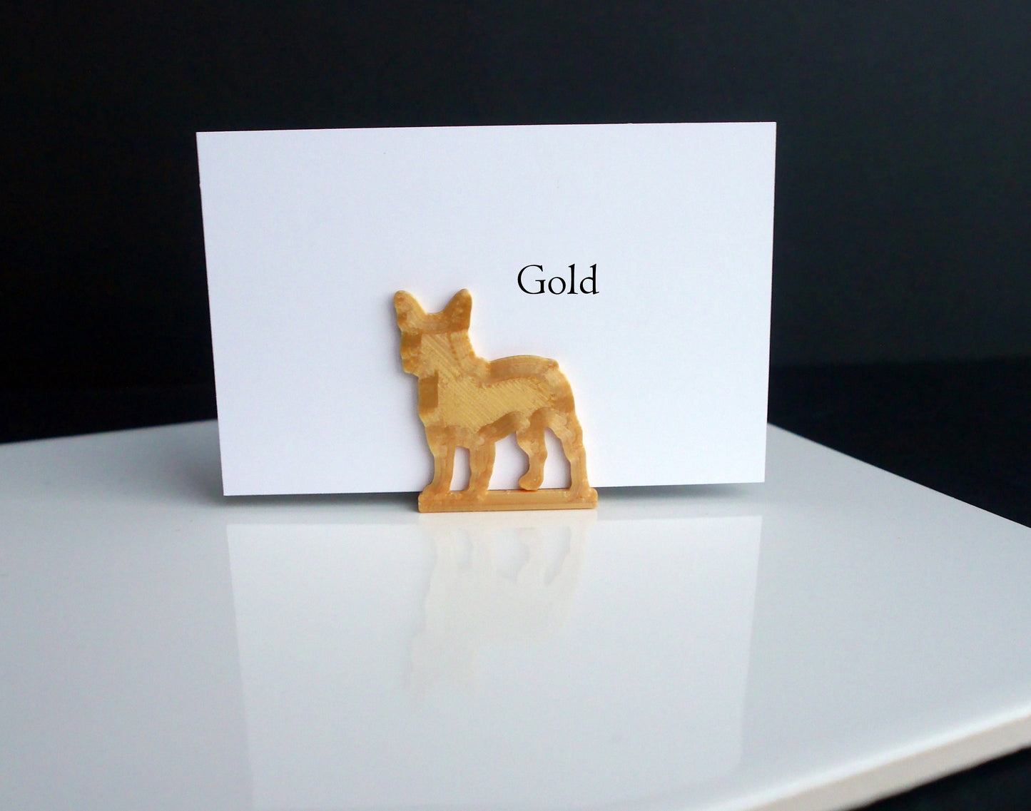 Frenchie French Bulldog Shaped Wedding Name Card Stands