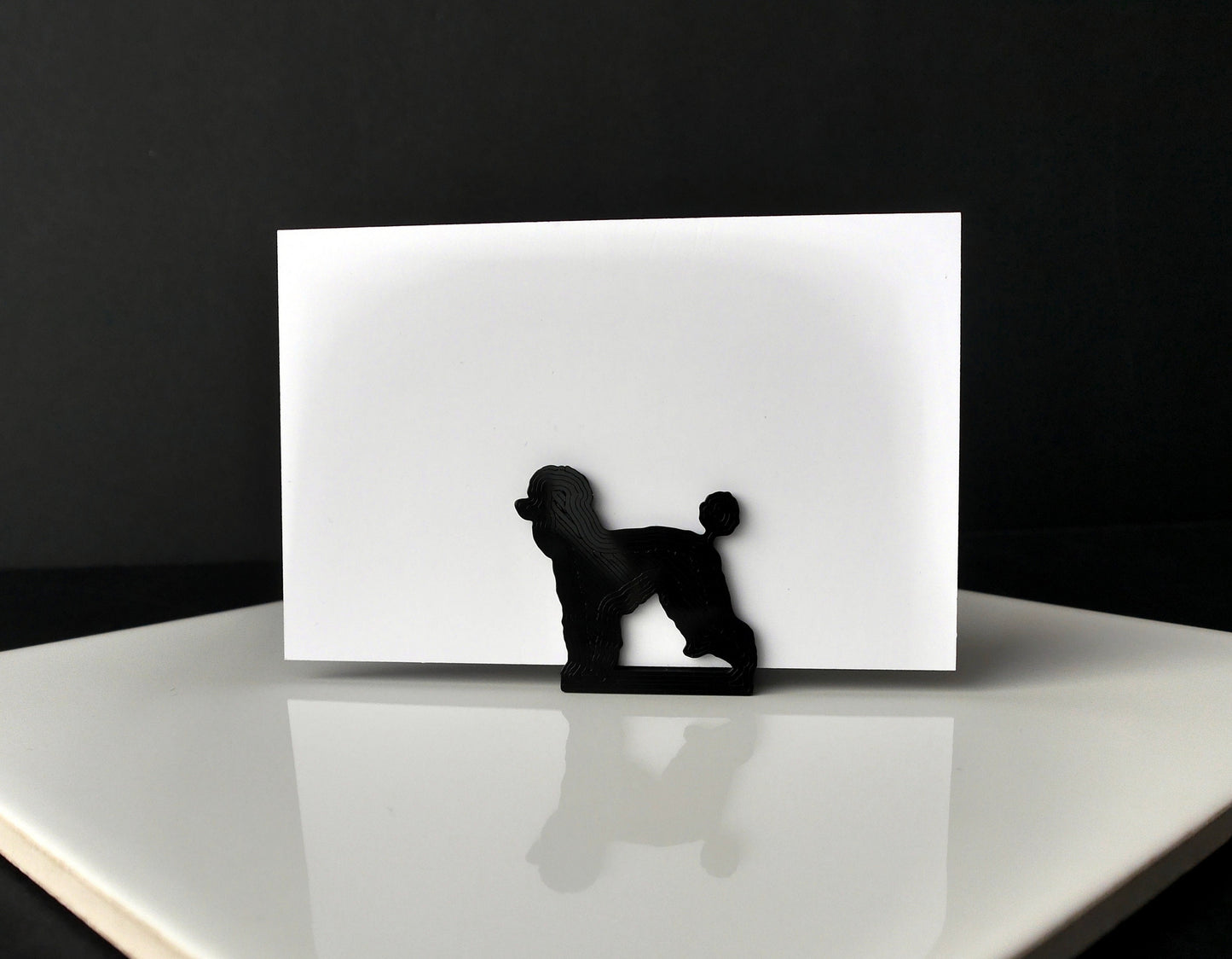 Poodle Pet Dog Shaped Wedding Event Card Name Stands