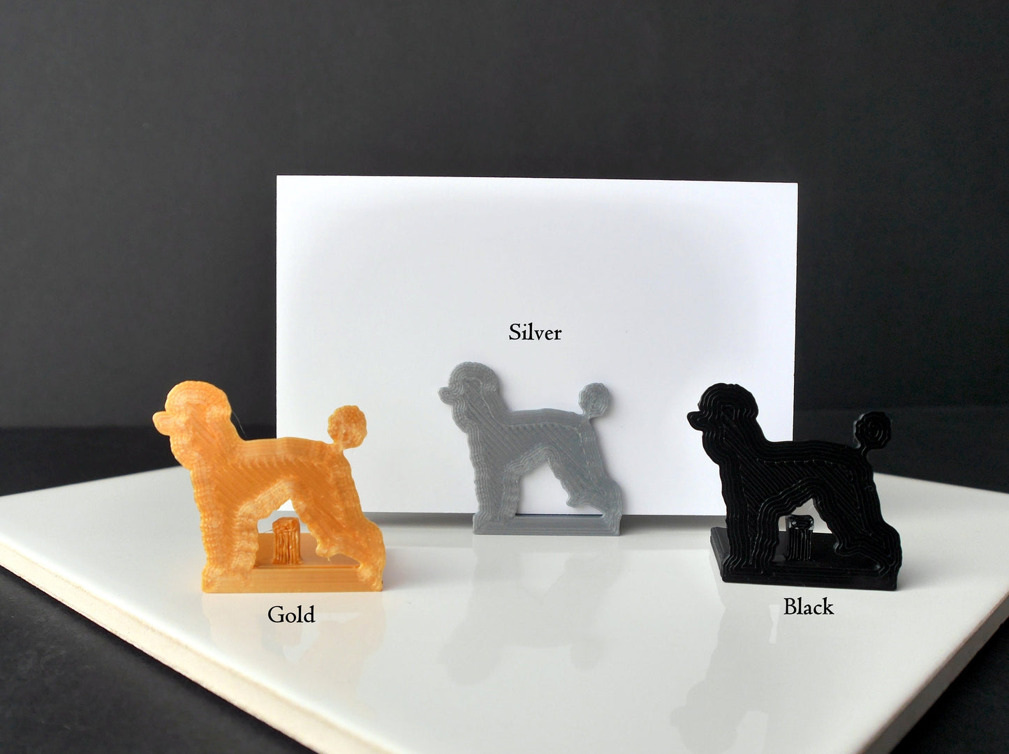 Poodle Pet Dog Shaped Wedding Event Card Name Stands