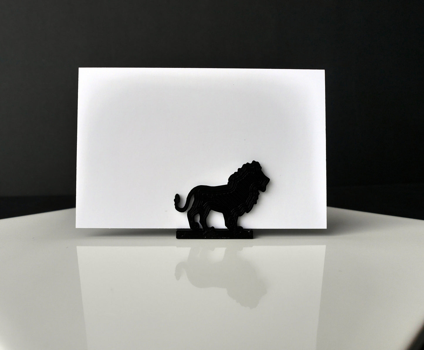 Savannah Zoo Themed Name Card Stands - Lion and Rhino Shaped