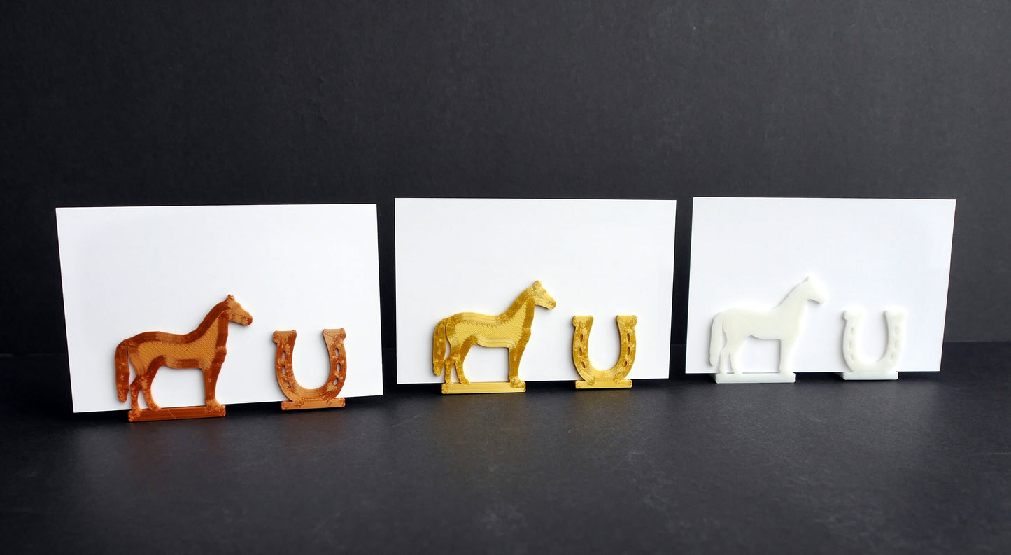 Horse and Horseshoe Shaped Name Card Stands