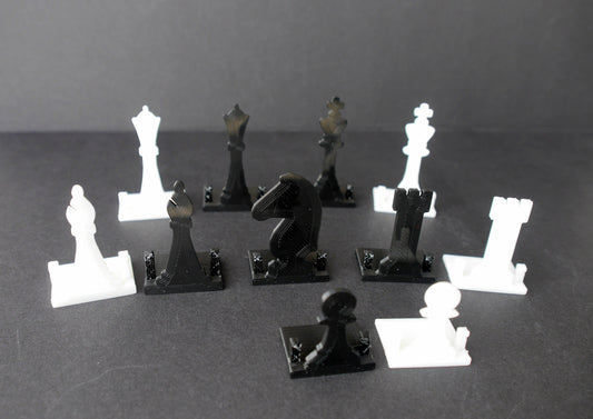 Black and White Chess Piece Shaped Wedding Name Card Holders
