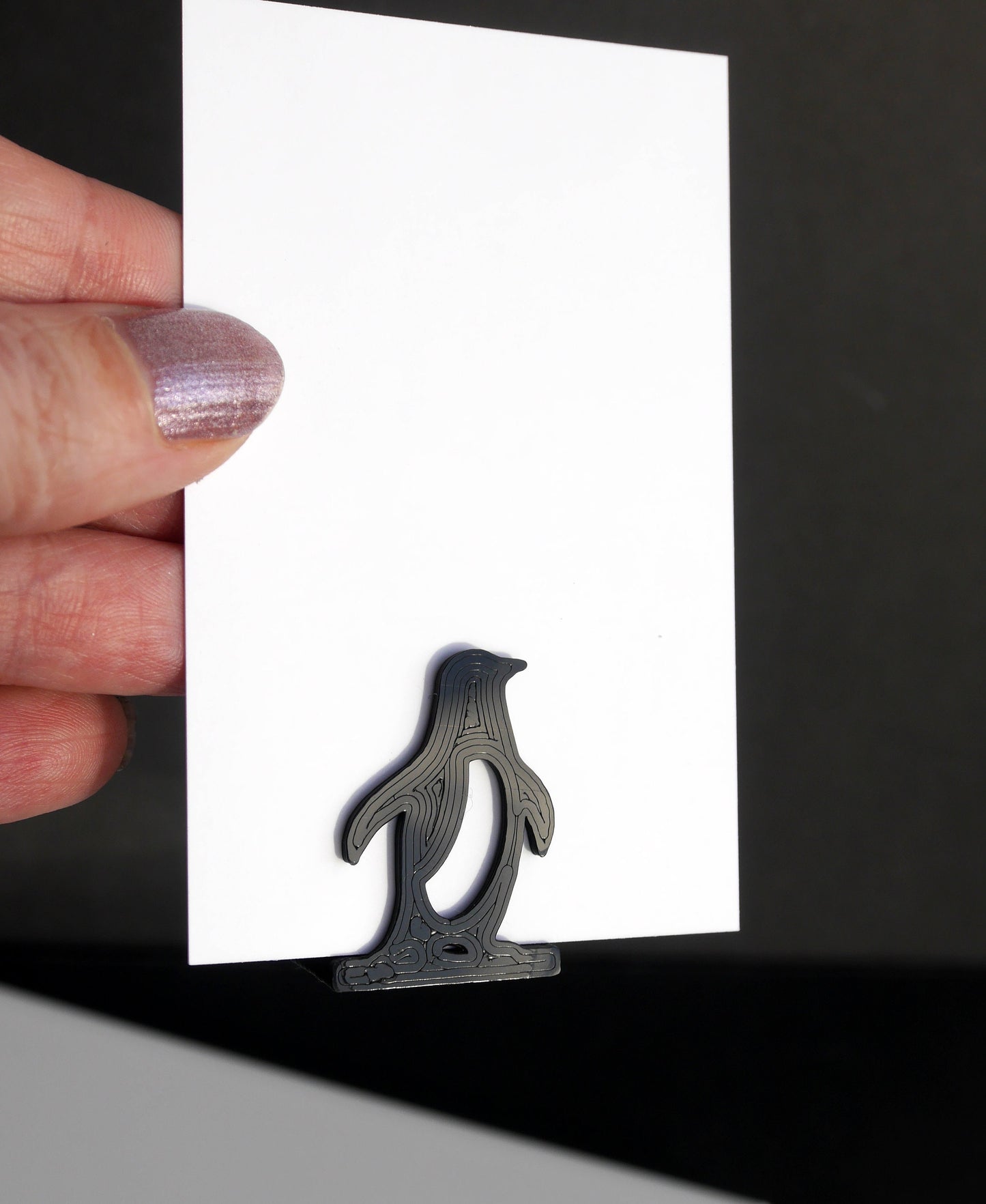 Penguin Shaped Wedding Name Place Card Stands
