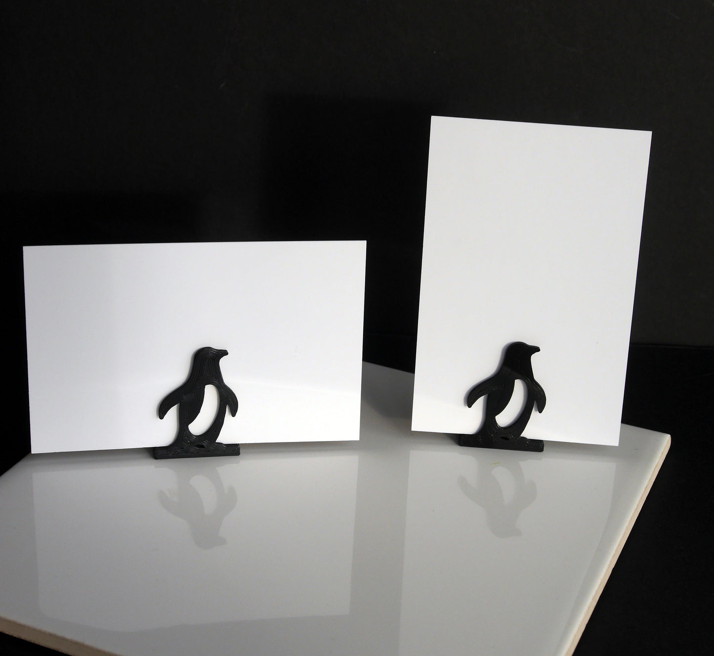 Penguin Shaped Wedding Name Place Card Stands