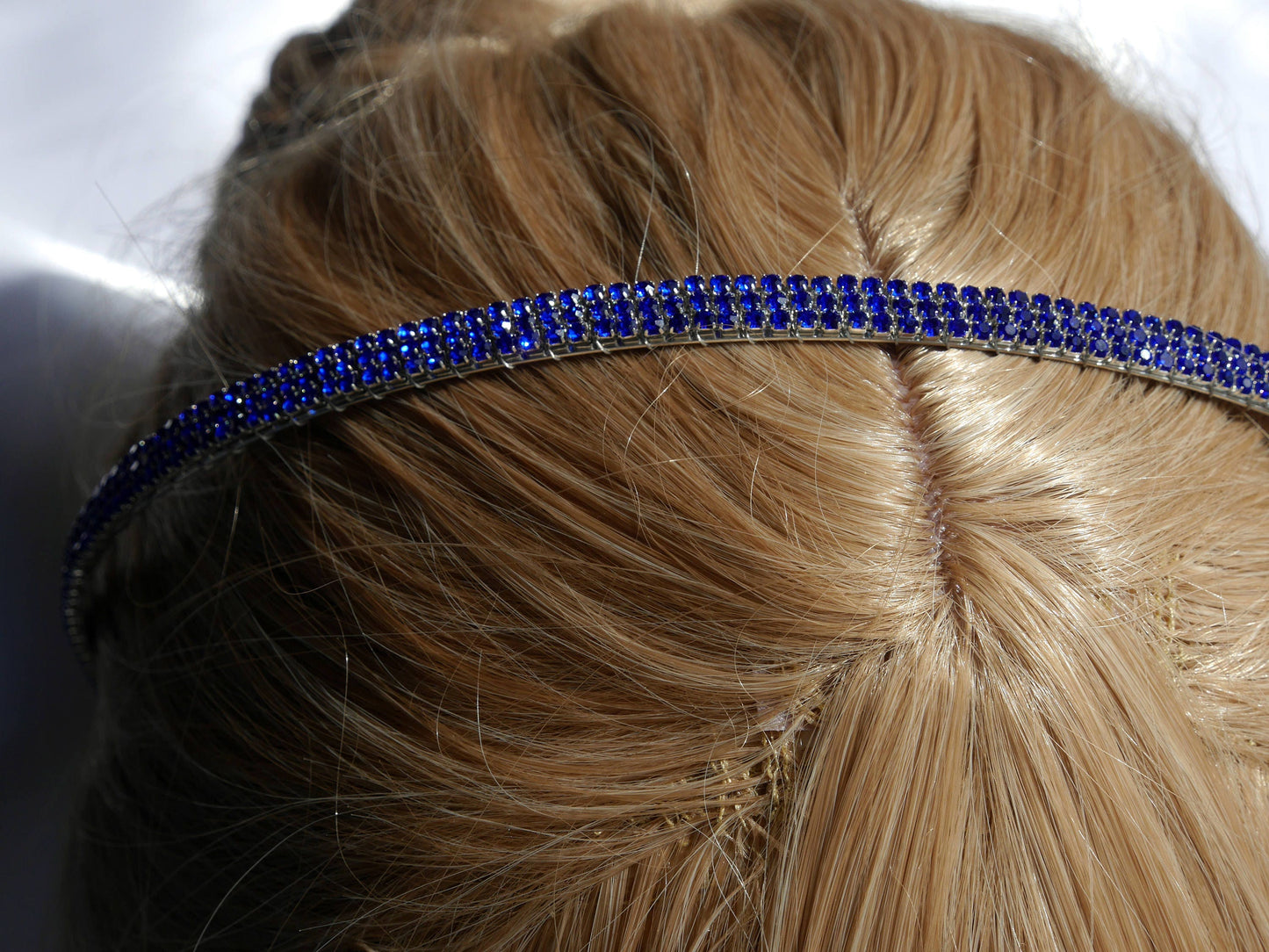 Blue Rhinestone Wedding Prom Tiara Hair Accessory