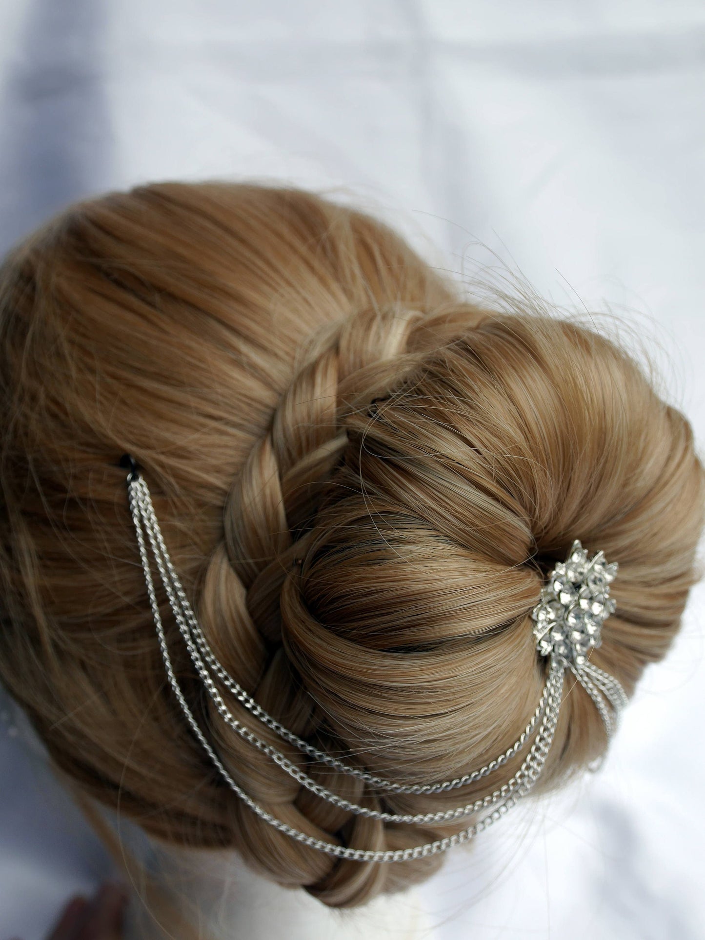 Diamante Wedding Prom Hair Chain and Pins Hair Accessory