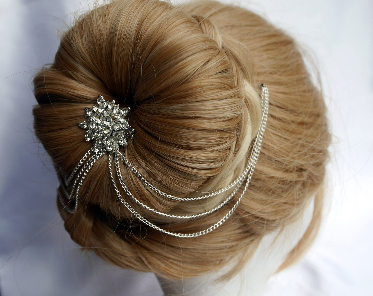 Diamante Wedding Prom Hair Chain and Pins Hair Accessory