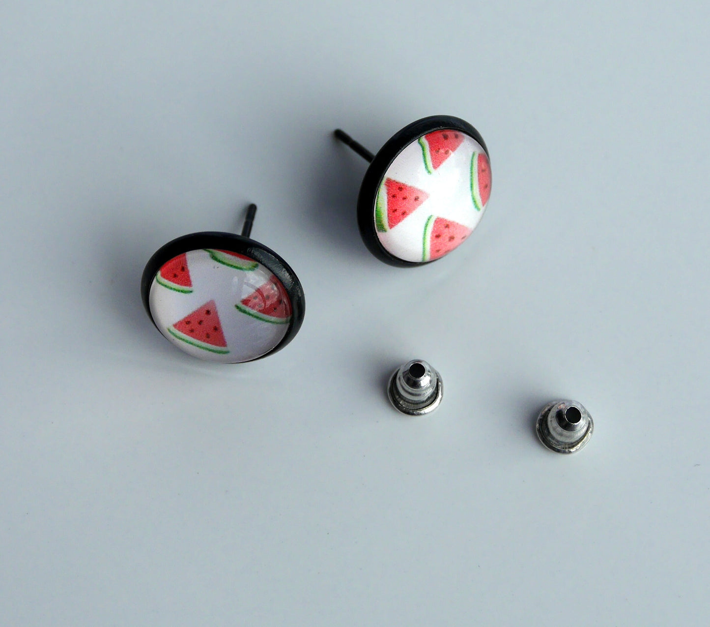 Pink Flamingo Purple Cat Watermelon Stud Earrings
