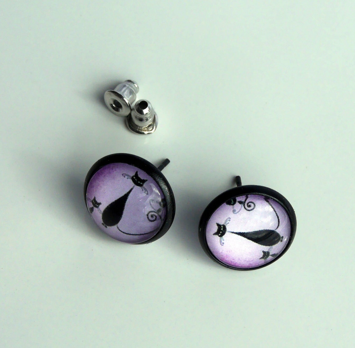 Pink Flamingo Purple Cat Watermelon Stud Earrings